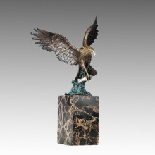 Animal Bronze Sculpture Eagle Carving Brass Statue Tpal-290